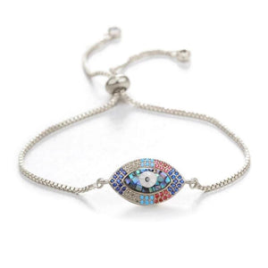 Turkish Evil Eye Charm Bracelets in silver color from Almas Collections