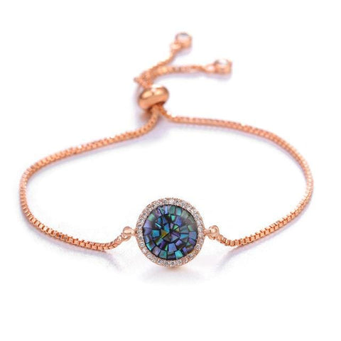 Image of Turkish Evil Eye Charm Bracelets in rose gold color from Almas Collections