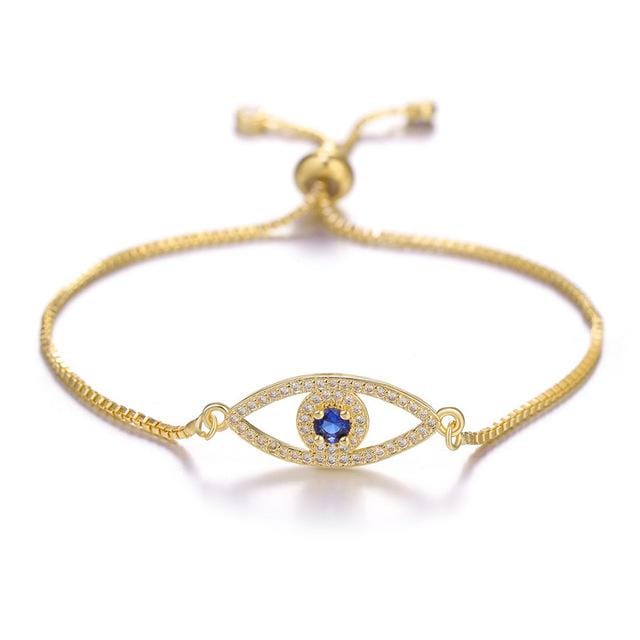 Turkish Evil Eye Charm Bracelets in gold color from Almas Collections