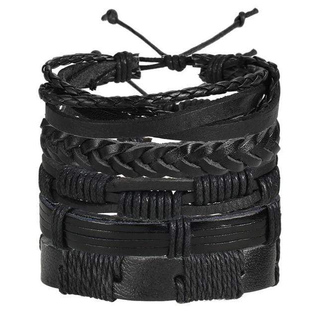 black leather boho bracelets