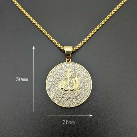 Image of Crystal Allah Pendant Necklace from Almas Collections