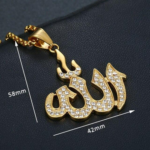 Image of Crystal Allah Pendant Necklace from Almas Collections