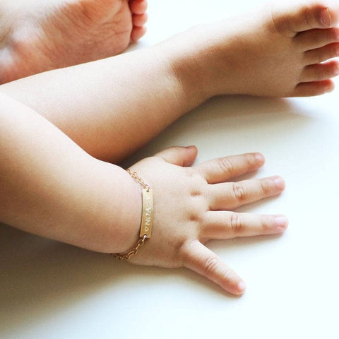 Image of Adjustable Personalized Baby Name Bracelet from Almas Collections