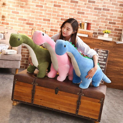 Image of Plush Dinosaur Toys in Pink, Green and Blue colors from Almas collections