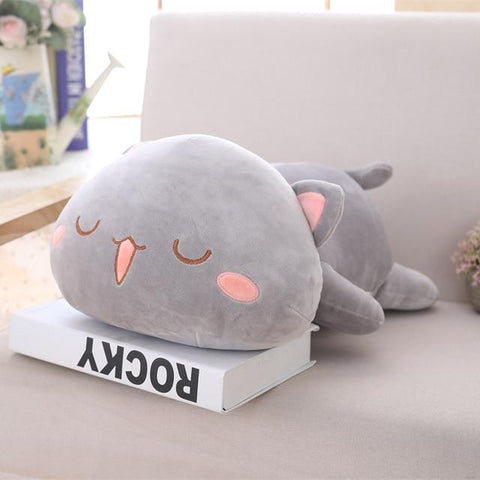Image of Cute Cat Plush Toy in grey color