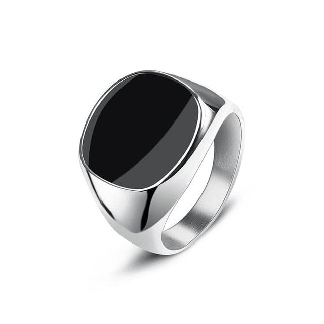 Stainless Steel Signet Ring for Him in Silver color from Almas Collections