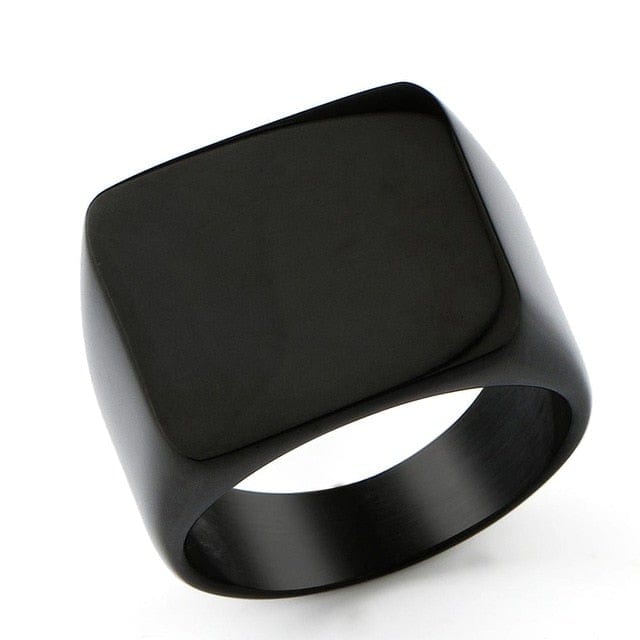 Stainless Steel Signet Ring for Him in Square Silver color from Almas collections