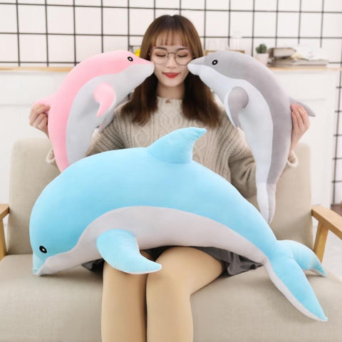 Image of Big Plush Dolphin Toy by Almas Collections