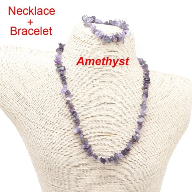 Real Amethyst stone bracelet and necklace from Almas Collections