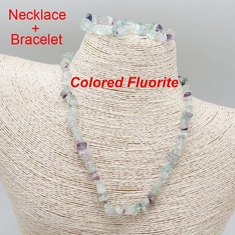 Image of Colored Stone Fluorite Bracelet and Necklace from Almas Collections