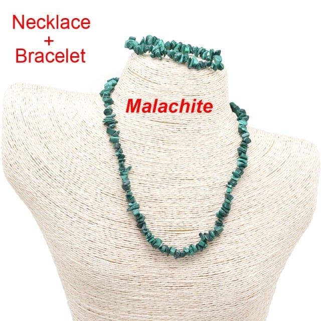 Malachite stone bracelet and necklace from Almas Collections