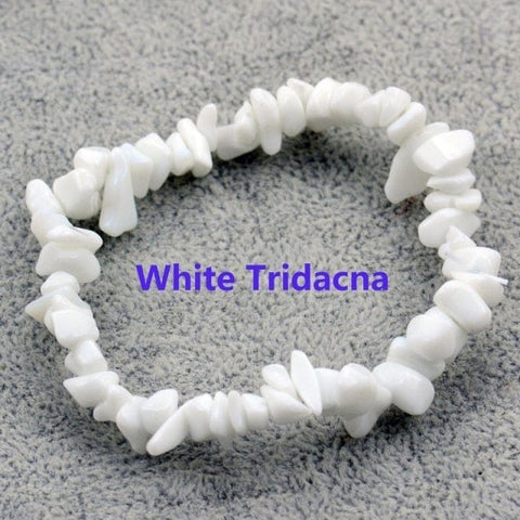 Image of White Tridacna stone bracelet from Almas Collections
