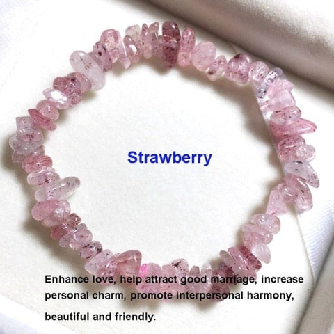 Real strawberry color quartz crystal bracelet from Almas Collections