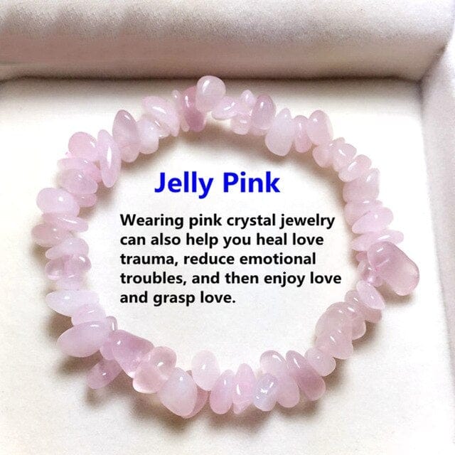 Jelly pink quartz crystal bracelet from Almas Collections