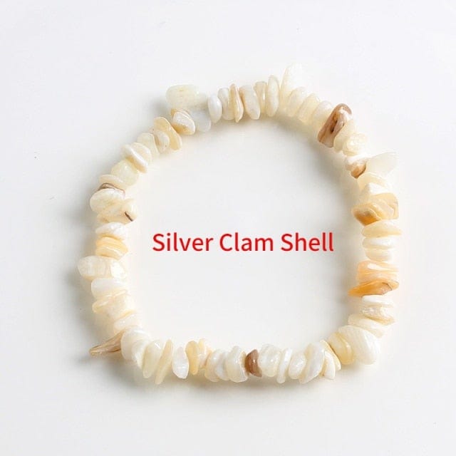 silver clam shell bracelet from Almss Collections