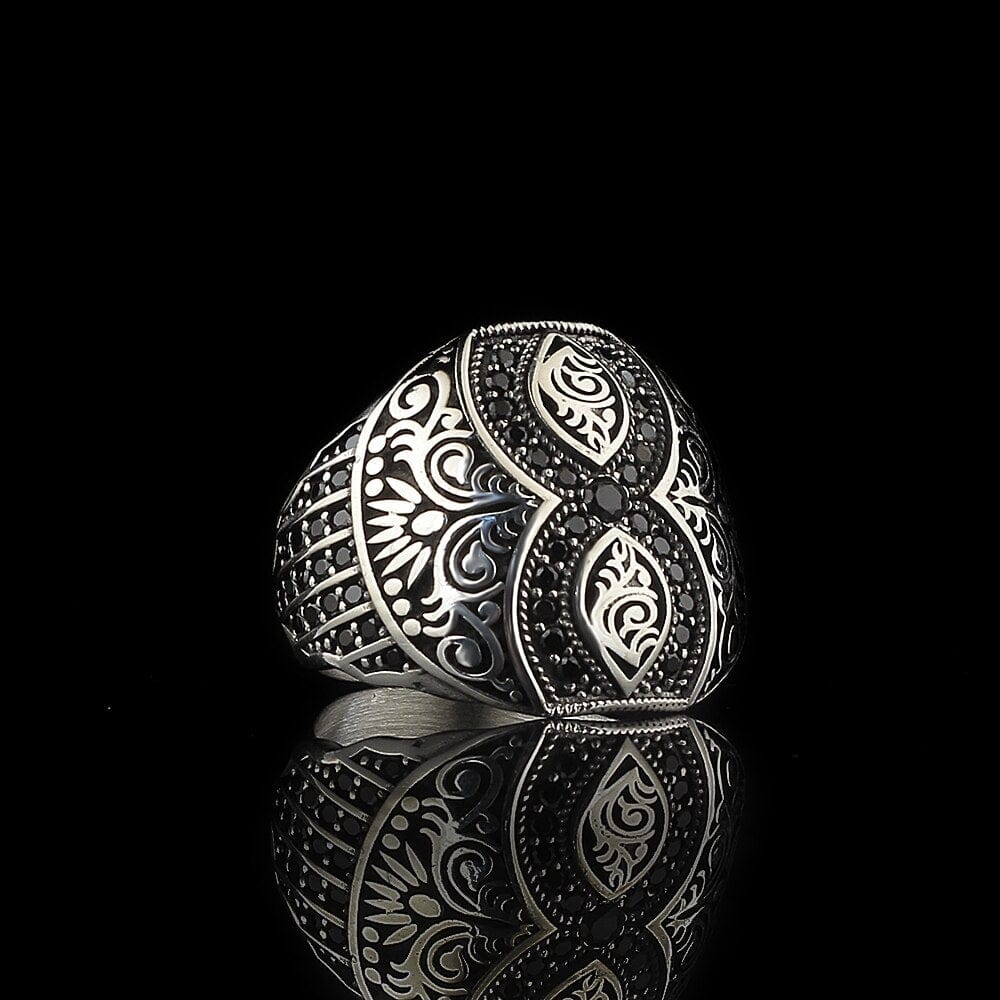 Sterling Silver Ring with Zircon Stone for Men from Almas Collections