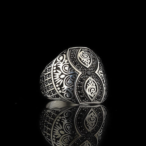 Image of Sterling Silver Ring with Zircon Stone for Men from Almas Collections