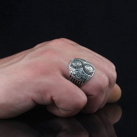 Image of Sterling Silver Ring with Zircon Stone for Men from Almas Collections