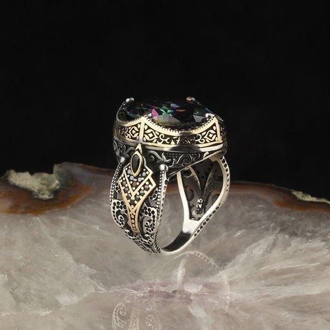 Alexandrite Stone 925 Sterling Silver Ring for Men  from Almas Cvollections