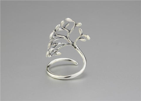 Image of New Almas Collections Real 925 Sterling Silver Drop Glaze Leaves Original Ring NS3 VAL1 Almas Collections  New Almas Collections Real 925 Sterling Silver Drop Glaze Leaves Original Ring
