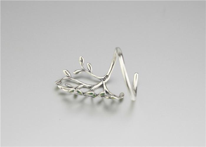 New Almas Collections Real 925 Sterling Silver Drop Glaze Leaves Original Ring NS3 VAL1 Almas Collections  New Almas Collections Real 925 Sterling Silver Drop Glaze Leaves Original Ring