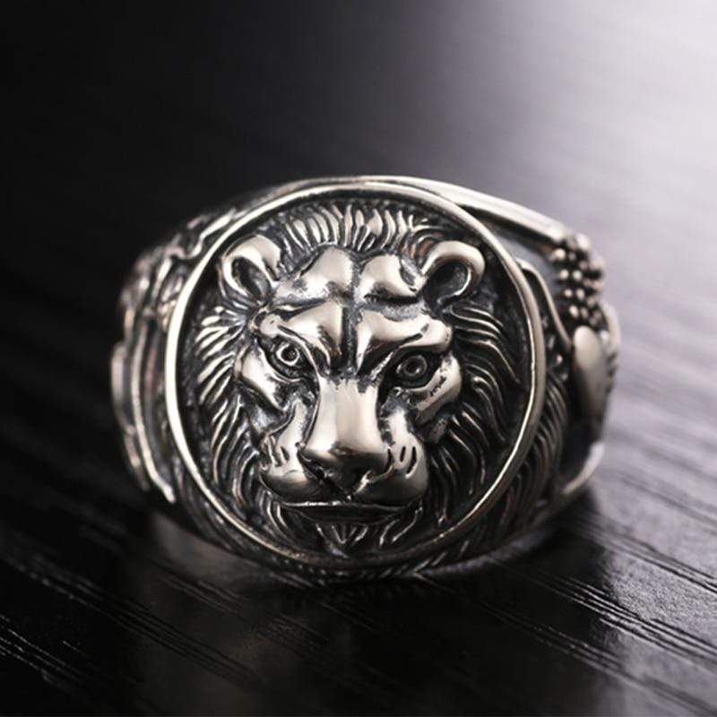 Real Vintage 925 Sterling Silver Lion Ring for Men by Almas Collections NS3 Almas Collections  Real sterling silver ring for men