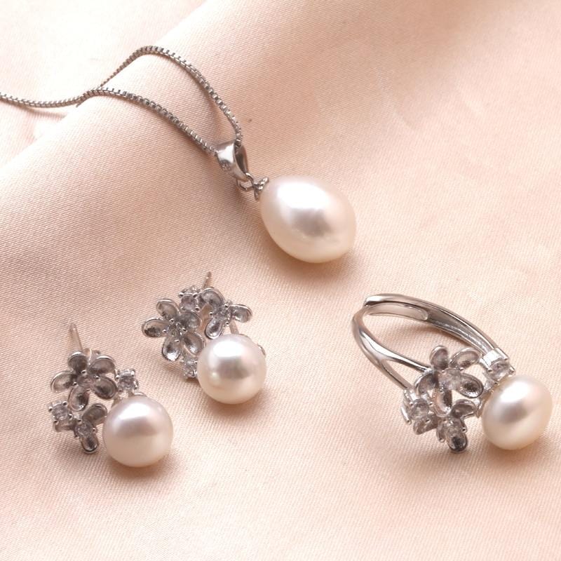 New Real Freshwater Pearl Jewelry Sets NS2 VAL1 IS1 IS2 Almas Collections  pearl