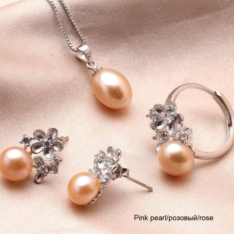 Image of New Real Freshwater Pearl Jewelry Sets NS2 VAL1 IS1 IS2 Almas Collections  pearl