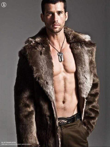Image of New Men's Faux Fur Coat AW1 Almas Collections 