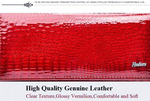 Image of New Luxury Genuine Leather Ladies Clutch Alligator design H1 Almas Collections  New Luxury Genuine Leather Ladies Clutch Alligator design