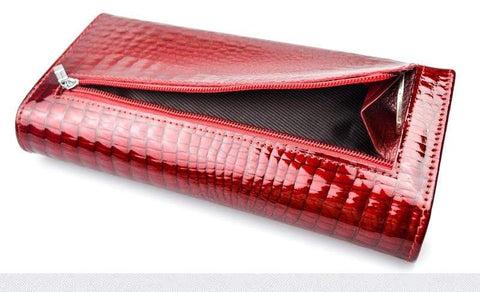 Image of New Luxury Genuine Leather Ladies Clutch Alligator design H1 Almas Collections  New Luxury Genuine Leather Ladies Clutch Alligator design