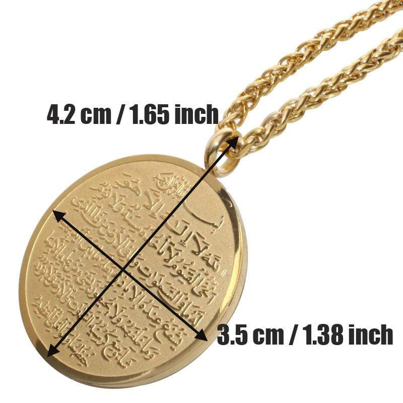 New Allah and  Ayatul Kursi stainless steel Pendant necklace IS1 Almas Collections  New Allah and Ayatul Kursi stainless steel Pendant necklace