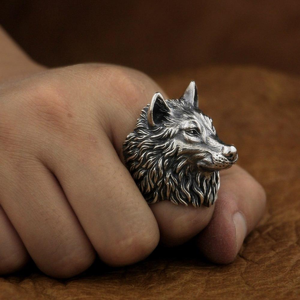 New Wolf 925 Sterling Silver Model wearing view from Almas Collections
