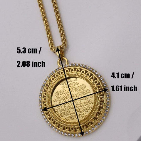 Image of New AYATUL KURSI crystal Pendant necklace for Men and Women NS2 IS1 IS2 Almas Collections  New AYATUL KURSI crystal Pendant necklace for Men and Women
