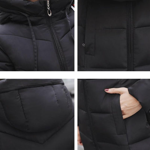 Image of New Winter Hood Stand Collar Long Parka Coat AW1 Almas Collections  New Winter Hood Stand Collar Long Parka Coat