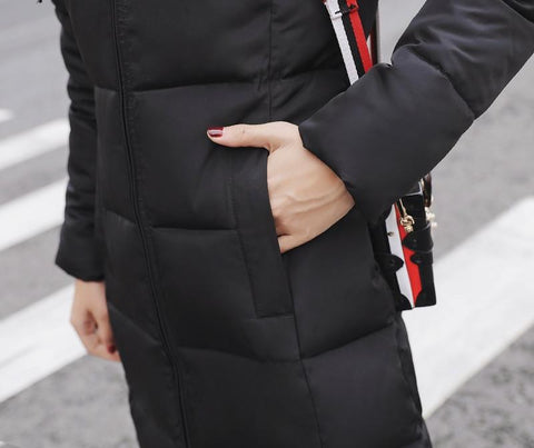 Image of New Winter Hood Stand Collar Long Parka Coat AW1 Almas Collections  New Winter Hood Stand Collar Long Parka Coat