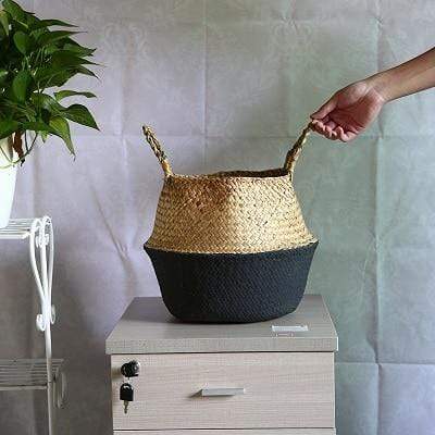 Image of New Rattan Seagrass Wicker Basket Pot HM1 hm1 Almas Collections  Home decor