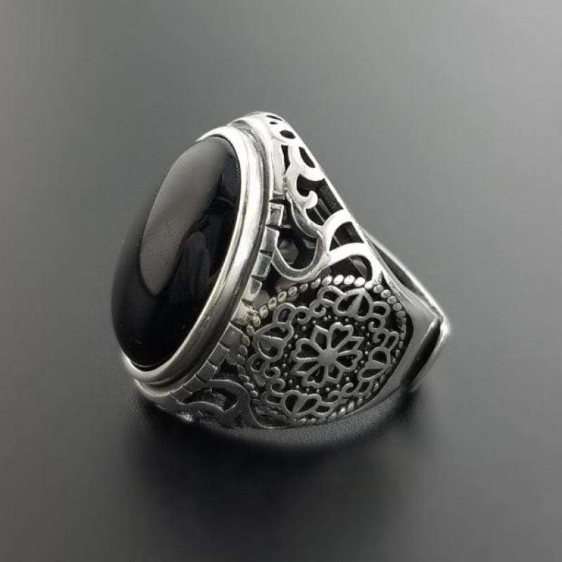 925 Sterling Silver Black Onyx Ring Men from Almas Collections