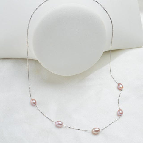 New 925 Sterling Silver Necklace with Natural Freshwater Pearls NS2 Almas Collections  Necklace