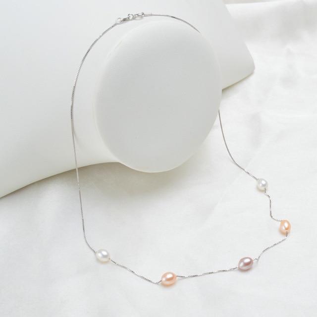 New 925 Sterling Silver Necklace with Natural Freshwater Pearls NS2 Almas Collections  Necklace