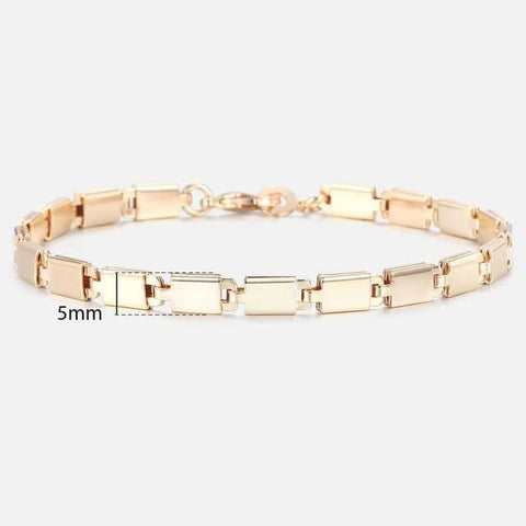 Image of Almas Rose Gold 20cm Curb Snail Foxtail Venitian Link Chains Bracelet  for Men and Women from Almas Collections 