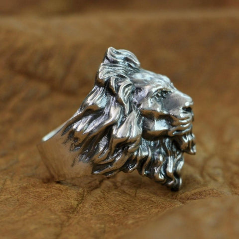 Image of New Lion Real 925 Sterling Silver Ring NS3 IS1 IS2 VAL1 Almas Collections  men real 925 sterling silver ring