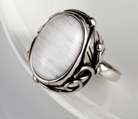 Image of New Vintage 925 Sterling Silver MoonStone Ring from Almas Collections