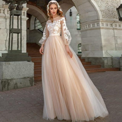 Image of Custom made Tulle Boho Wedding dress from Almas Collections