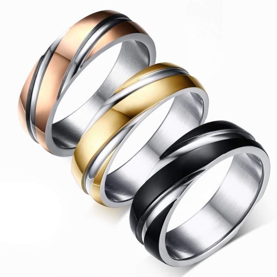 Women/Men Stainless Steel Black, Rose, Gold Colour NS3 Almas Collections other ring